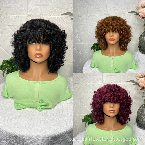 wholesale straight body wave deep wave water wave curly Machine made human hair wigs